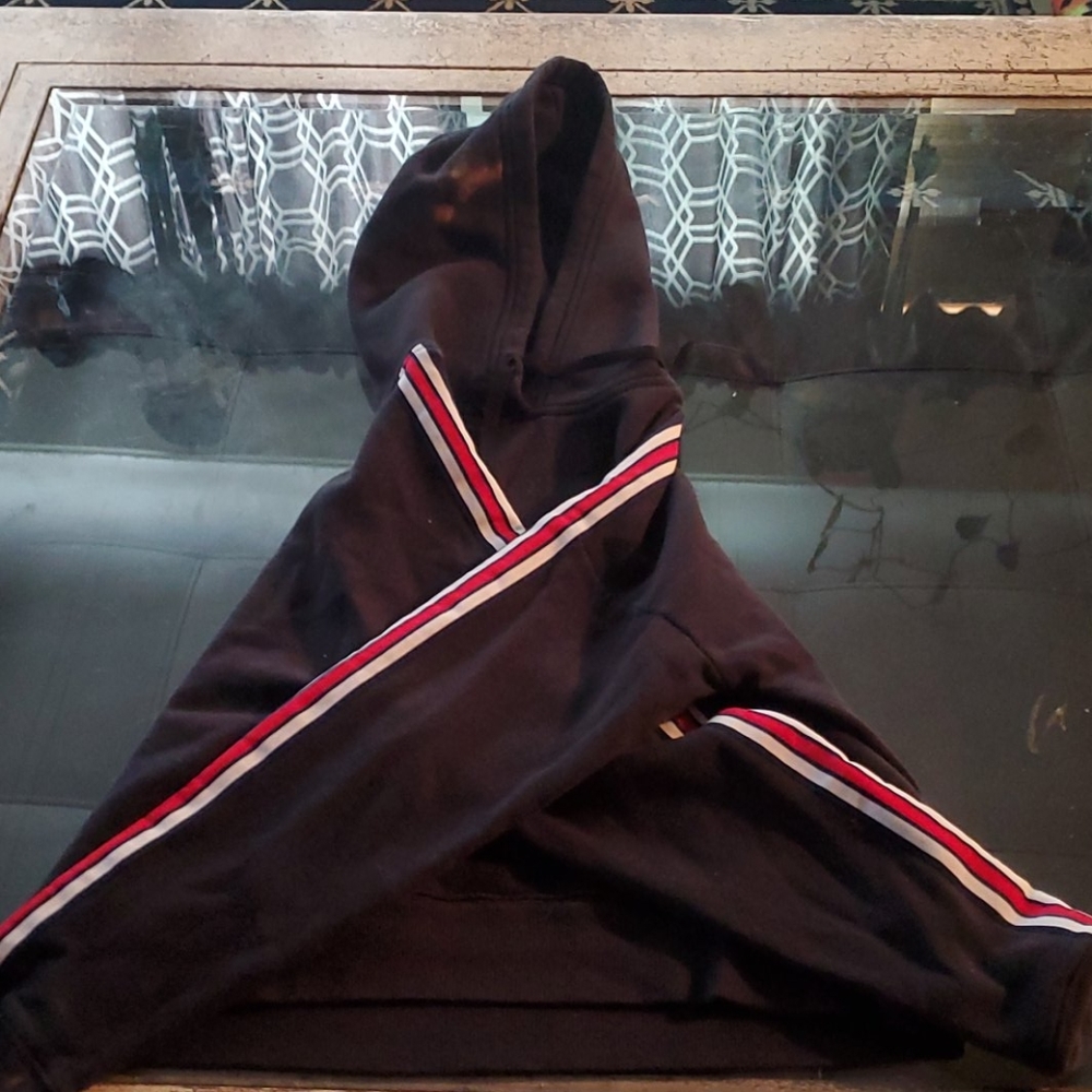 Black and striped hoodie